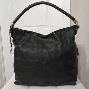 LIZ CLAIBORNE | Black Faux Pebbled Leather Shoulder Bag Purse